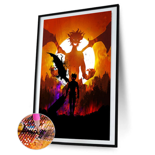 Attack On Titan Silhouette - Full Round Drill Diamond Painting 35*50CM