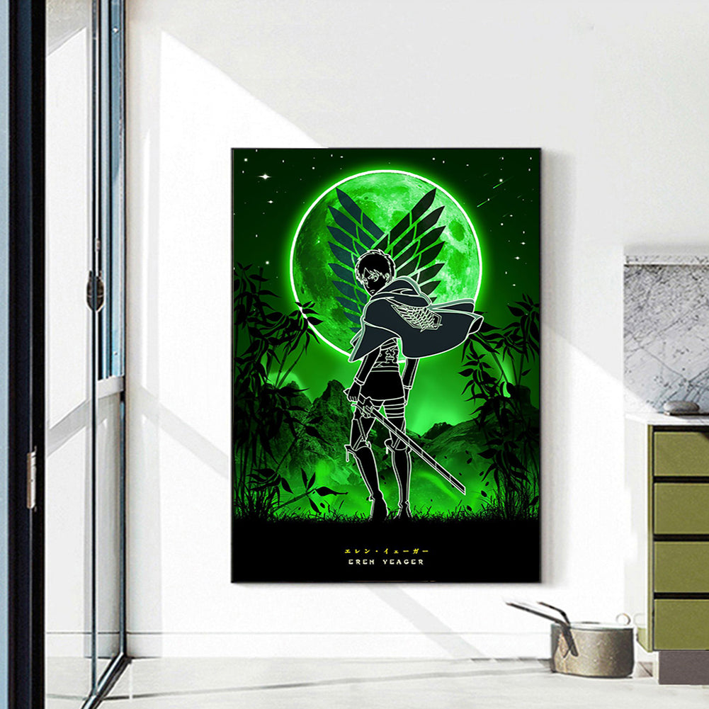 Attack On Titan Silhouette - Full Round Drill Diamond Painting 35*50CM