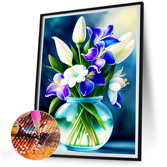Purple Lily - Full Round Drill Diamond Painting 30*40CM