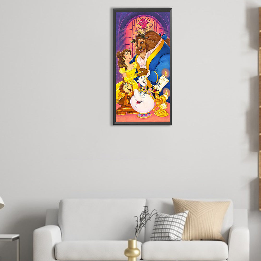 Beauty And The Beast - Full Round Drill Diamond Painting 30*70CM