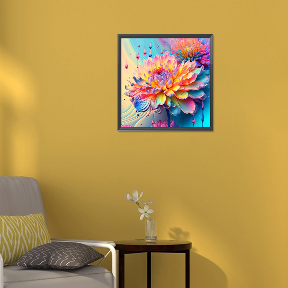Colorful Multi-Petal Flower - Full Round Drill Diamond Painting 30*30CM