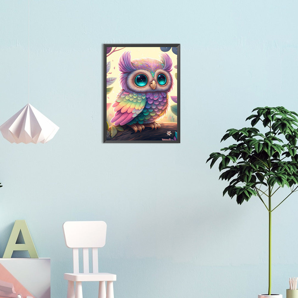 Owl - Full Round Drill Diamond Painting 30*40CM