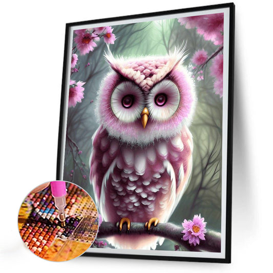 Owl - Full Round Drill Diamond Painting 30*40CM