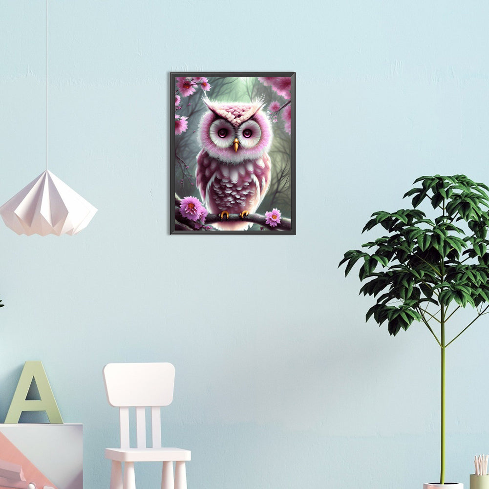Owl - Full Round Drill Diamond Painting 30*40CM