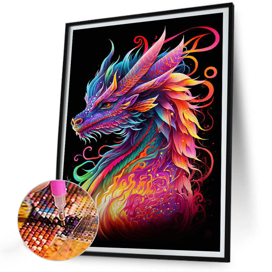 Colorful Dragon - Full Round Drill Diamond Painting 30*40CM