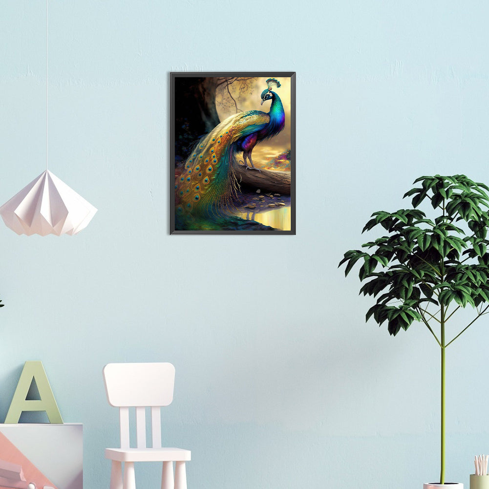Peacock - Full Round Drill Diamond Painting 30*40CM