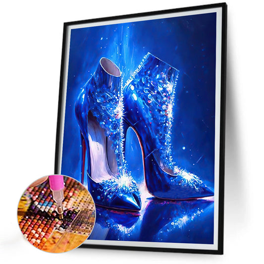Blue High Heels - Full Round Drill Diamond Painting 30*40CM