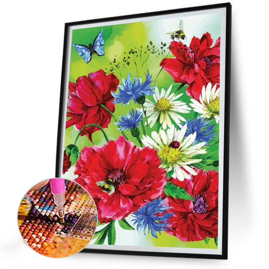 Garden Butterfly - Full Round Drill Diamond Painting 30*40CM
