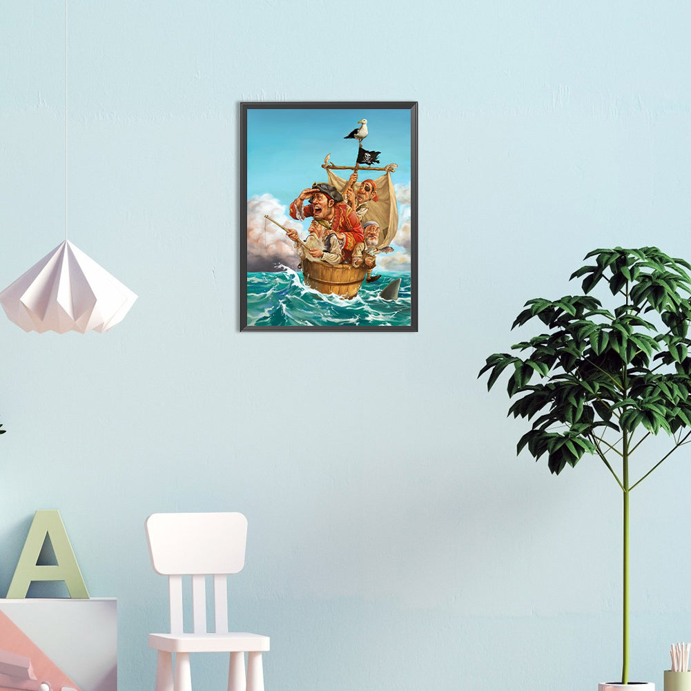 Pirate Ship - Full Round Drill Diamond Painting 30*40CM