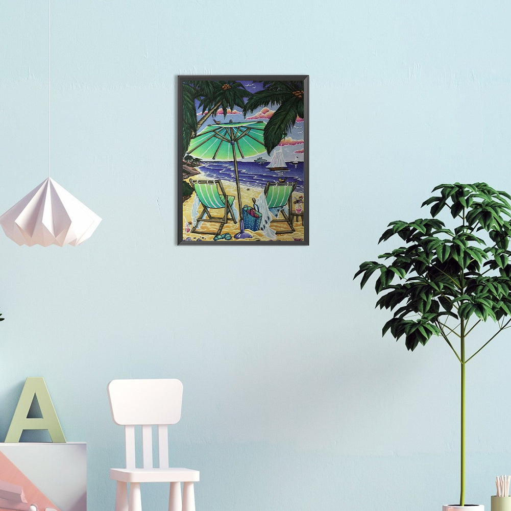 Beach Chair - Full Round Drill Diamond Painting 30*40CM