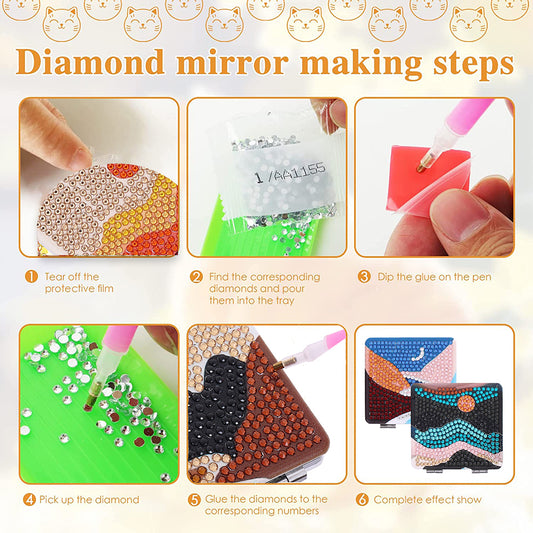 DIY Crystal Diamond Mirror Art Craft Set Paint by Number Kits for Adult and Kids