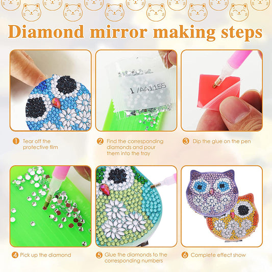DIY Crystal Diamond Mirror Art Craft Set Paint by Number Kits for Adult and Kids