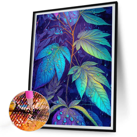 Monstera Leaves - Full Round Drill Diamond Painting 30*40CM