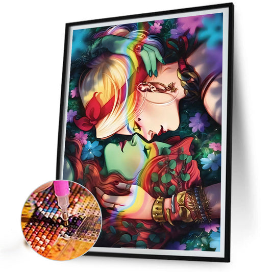 Dc Characters Harley Quinn And Poison Ivy - Full Square Drill Diamond Painting 30*40CM