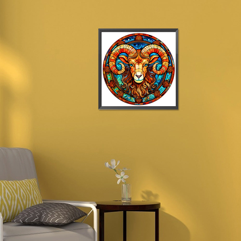 Sheep Head - Full Round Drill Diamond Painting 30*30CM