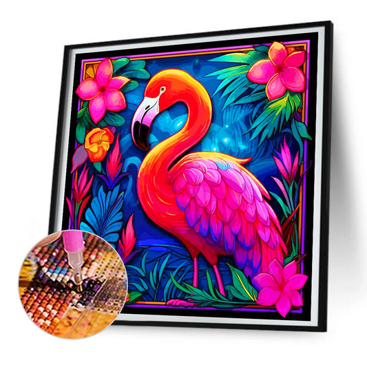 Elegant Flamingo - Full Round Drill Diamond Painting 30*30CM