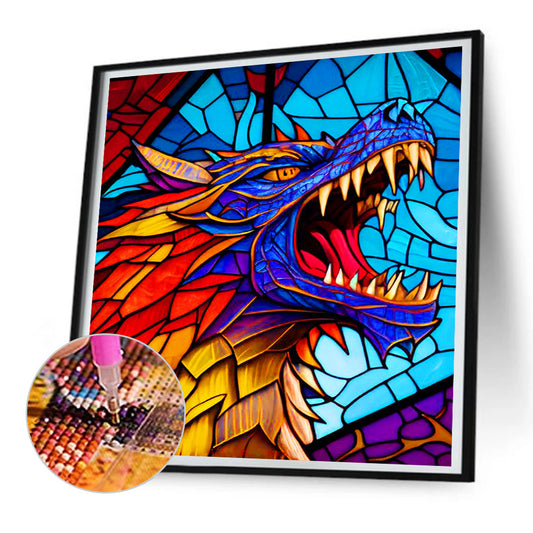 Roaring Purple Dragon - Full Round Drill Diamond Painting 30*30CM