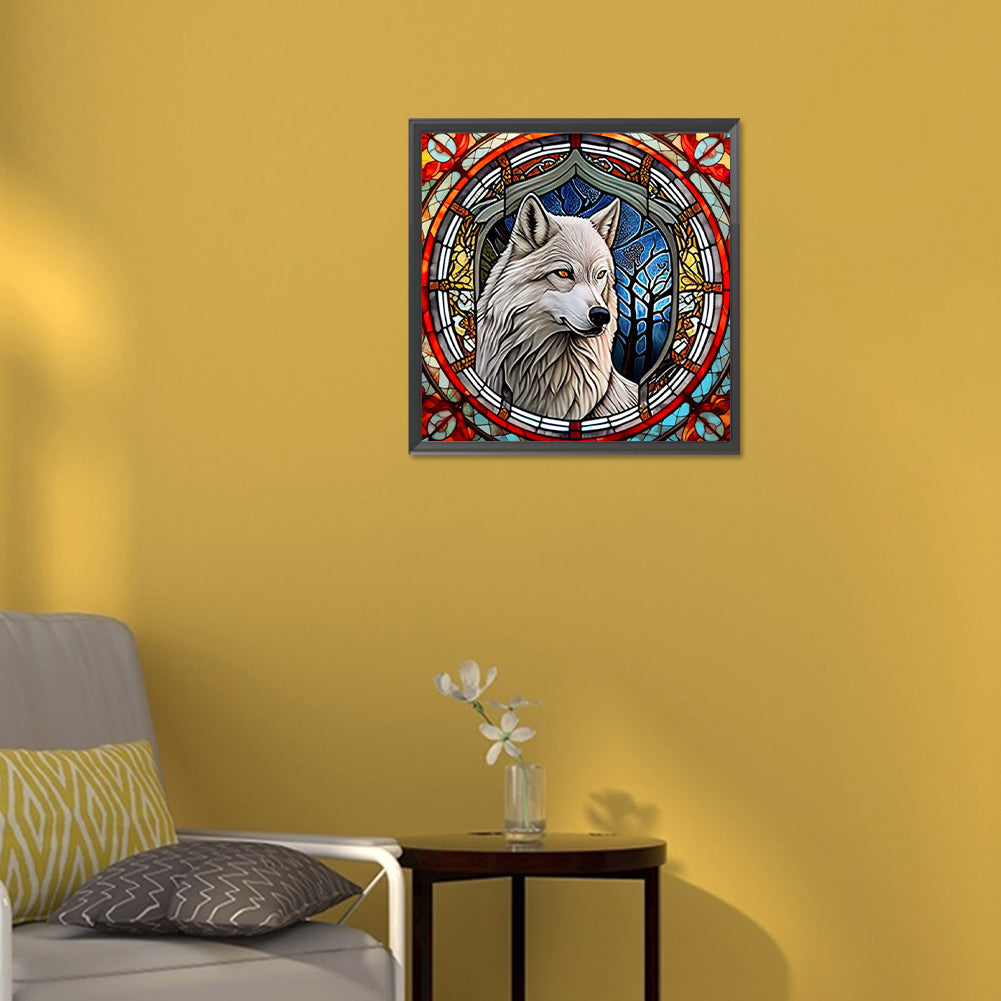 Forest White Wolf - Full Round Drill Diamond Painting 30*30CM