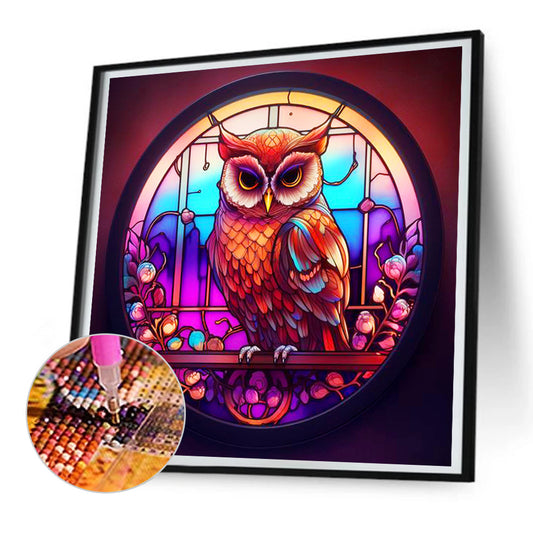 Owl Looking Back - Full Round Drill Diamond Painting 30*30CM