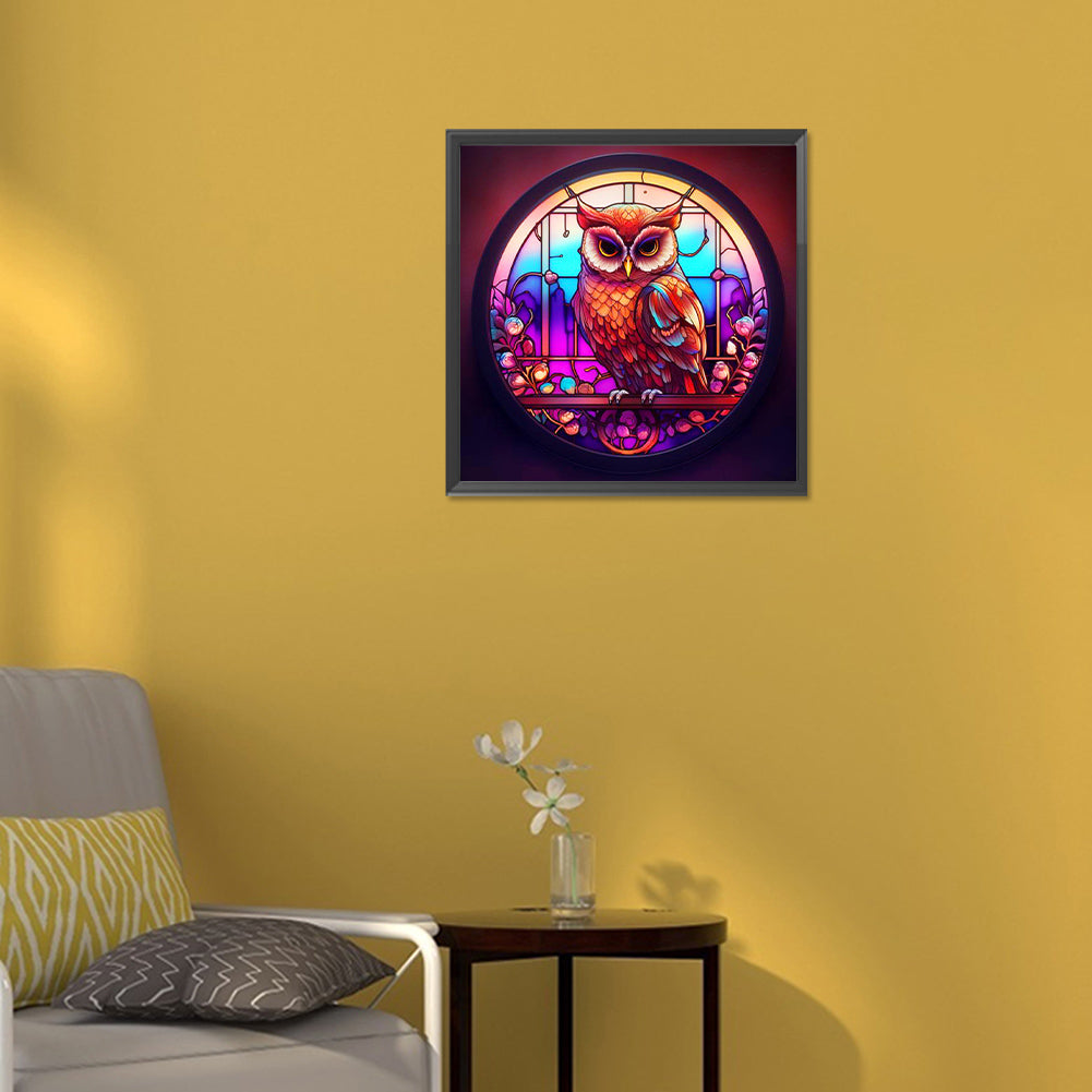 Owl Looking Back - Full Round Drill Diamond Painting 30*30CM