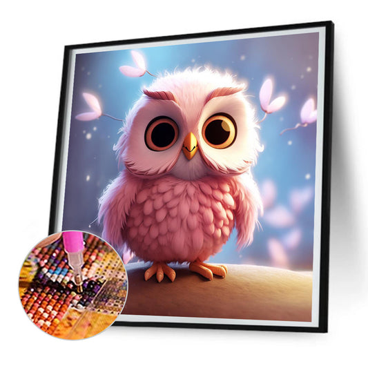 Cute Owl - Full Round Drill Diamond Painting 30*30CM