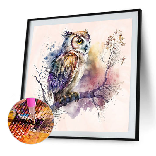 Owl - Full Round Drill Diamond Painting 35*35CM