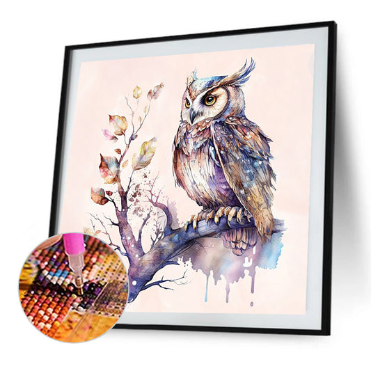 Owl - Full Round Drill Diamond Painting 35*35CM