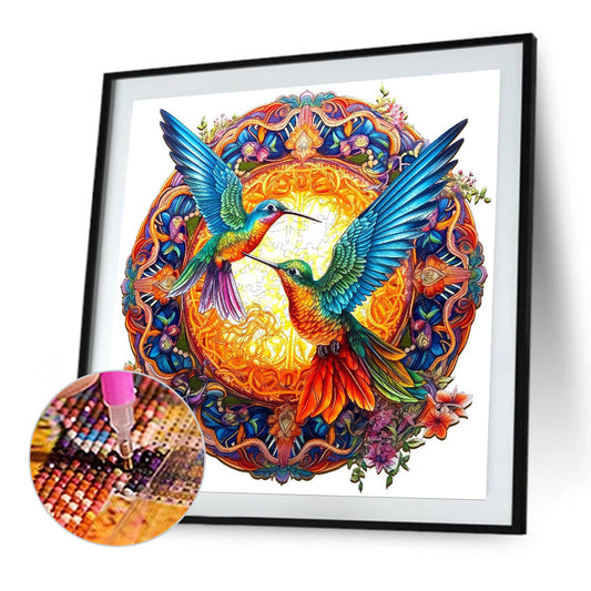 Hummingbird Medal Flower And Bird - Full Round Drill Diamond Painting 35*35CM