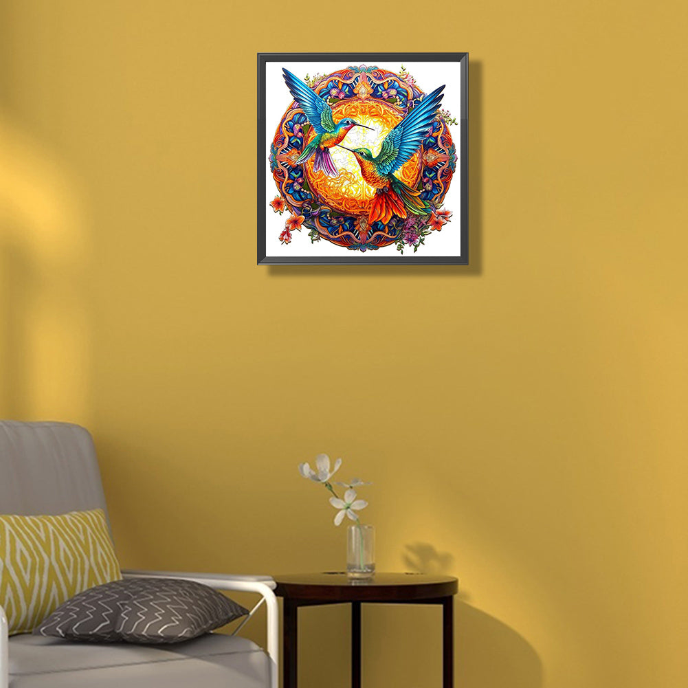Hummingbird Medal Flower And Bird - Full Round Drill Diamond Painting 35*35CM