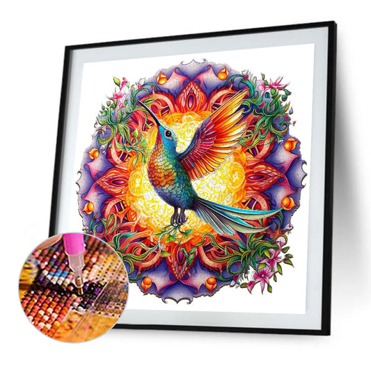 Hummingbird Medal Flower And Bird - Full Round Drill Diamond Painting 35*35CM