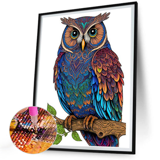 Owl - Full Round Drill Diamond Painting 30*40CM
