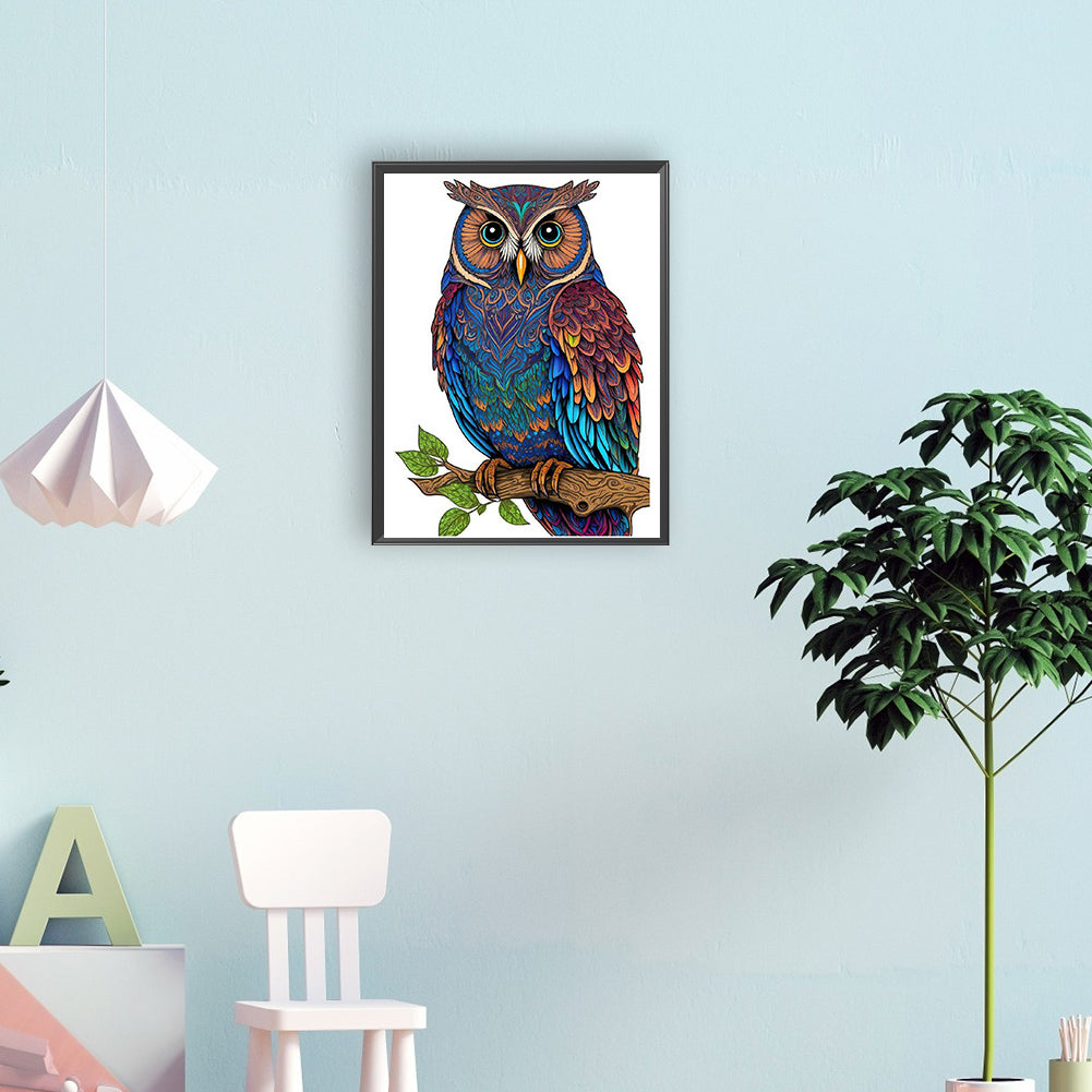 Owl - Full Round Drill Diamond Painting 30*40CM
