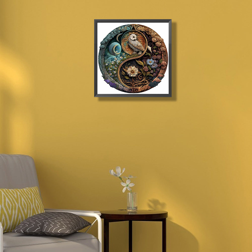 Medallion Owl - Full Round Drill Diamond Painting 35*35CM