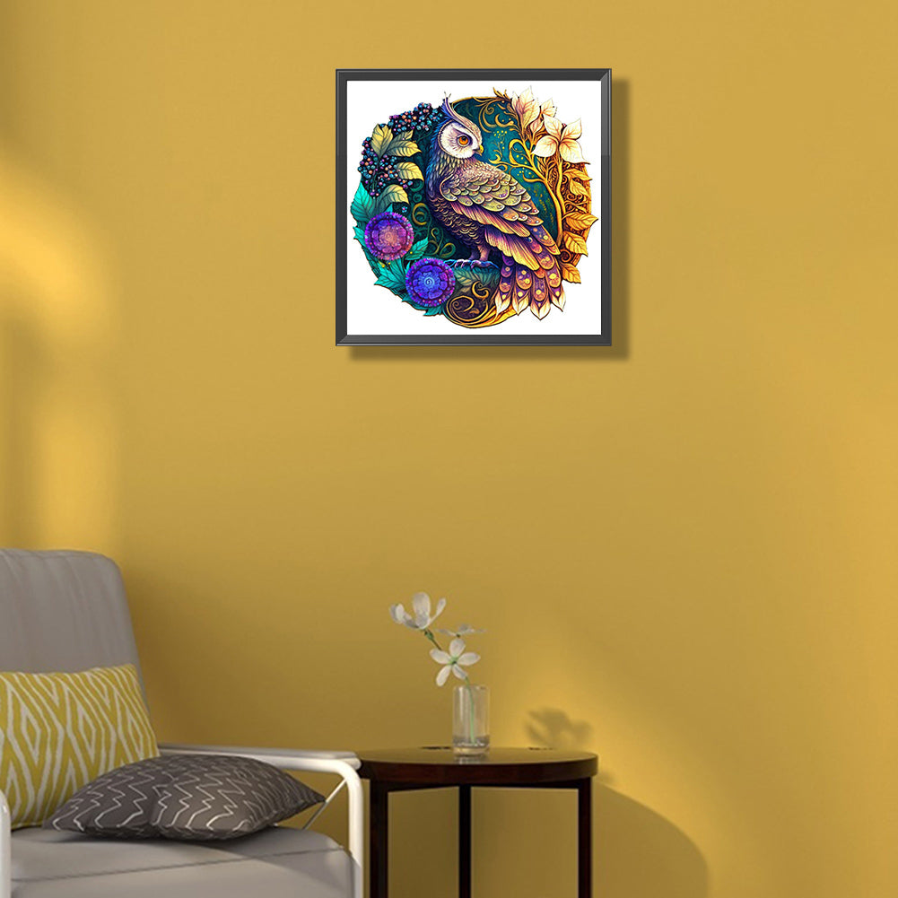Medallion Owl - Full Round Drill Diamond Painting 35*35CM