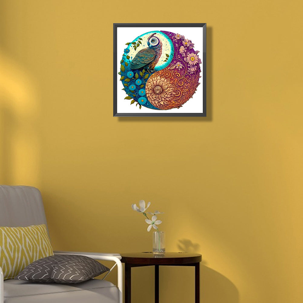 Medallion Owl - Full Round Drill Diamond Painting 35*35CM