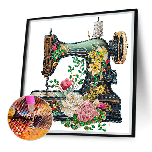 Vintage Sewing Machine - Special Shaped Drill Diamond Painting 30*30CM