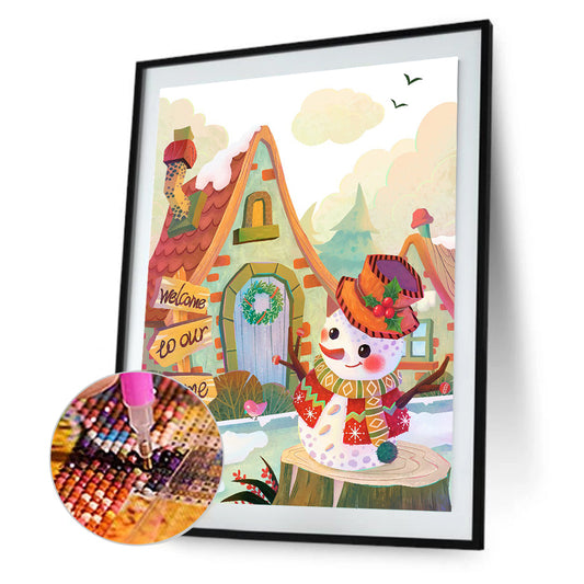 Snow Scene - Full Round Drill Diamond Painting 30*40CM