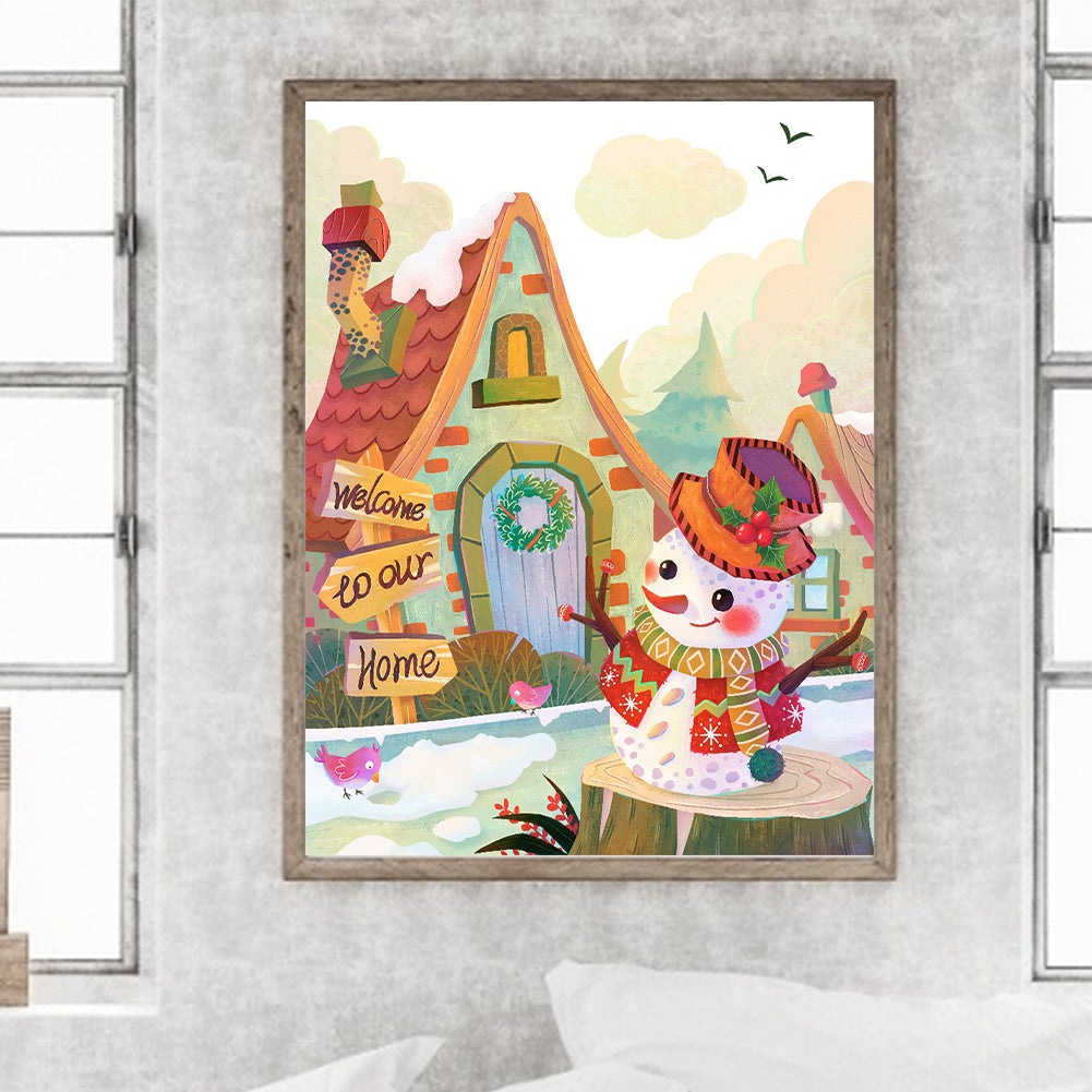 Snow Scene - Full Round Drill Diamond Painting 30*40CM