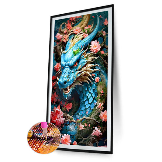 Flower And Dragon - Full Round Drill Diamond Painting 45*80CM