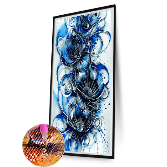 Blue Gold Art Bouquet - Full Round Drill Diamond Painting 40*80CM
