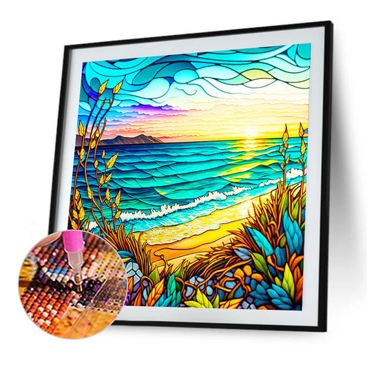 Grass And Sea - Full Round Drill Diamond Painting 30*30CM