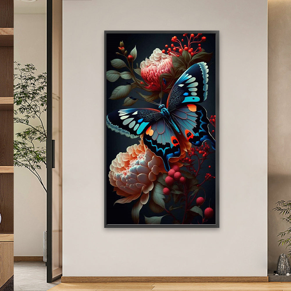 Flowers Butterfly - Full Square Drill Diamond Painting 40*70CM