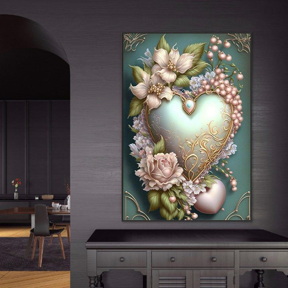 Love Flower Frame - Full Round Drill Diamond Painting 50*70CM