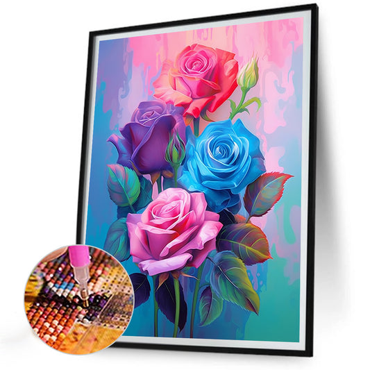 Colorful Flowers - Full Round Drill Diamond Painting 30*40CM