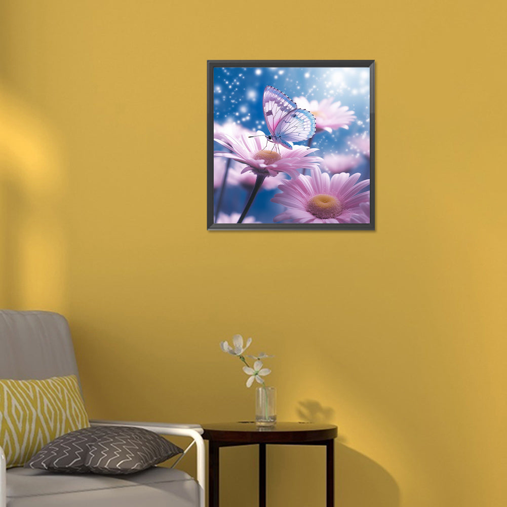 Flowers And Butterflies - Full Round Drill Diamond Painting 30*30CM