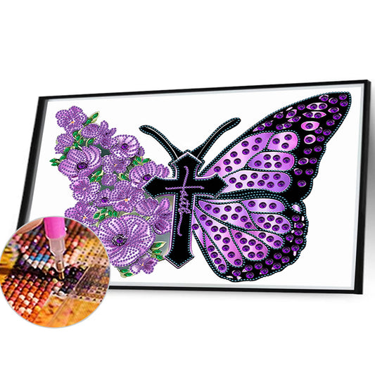 Beautiful Pansies - Special Shaped Drill Diamond Painting 40*30CM