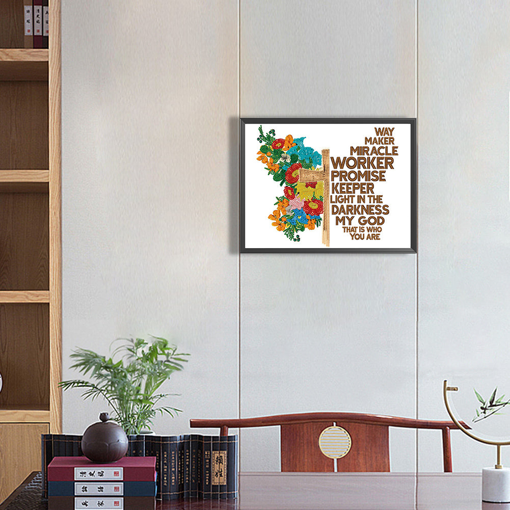 Butterfly Text - Special Shaped Drill Diamond Painting 40*30CM