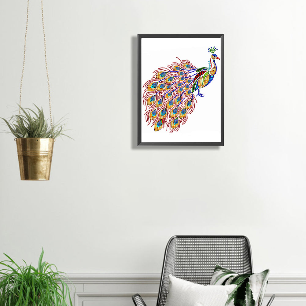 Simple Drawing Of Peacock - Special Shaped Drill Diamond Painting 30*40CM