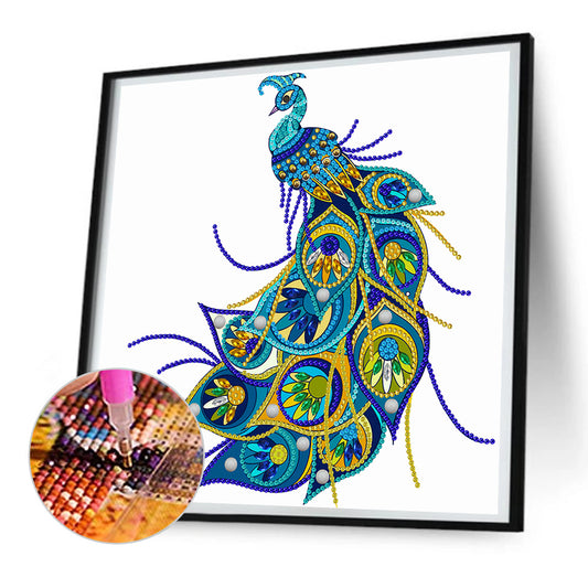 Simple Drawing Of Peacock - Special Shaped Drill Diamond Painting 30*30CM