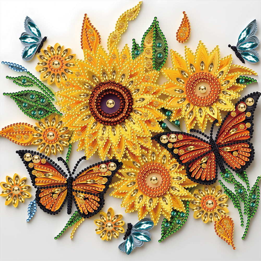 56765 Diamond Art Kit 8x8 Beginner Rice Paper Butterfly